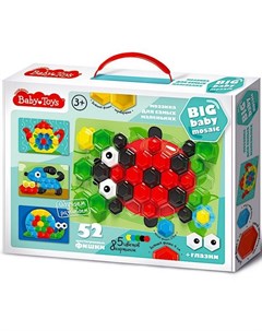 Мозаика Baby Toys Для самых маленьких d 25 40 мм 5 цветов 52 шт 02517ДК Десятое королевство