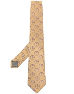 Шелковый галстук с жаккардовым логотипом Giorgio armani