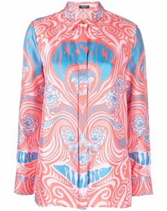 Шелковая рубашка с декором Medusa Music Versace