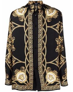 Шелковая рубашка с принтом Baroque Versace