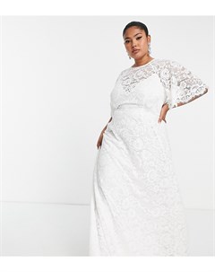Кружевное свадебное платье с расклешенными рукавами Curve Olivia Asos edition