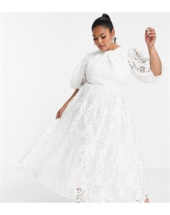 Свадебное платье миди из прорезного кружева с вышивкой Curve Avery Asos edition