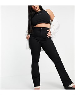 Черные расклешенные джинсы с завышенной талией Bianca Don't think twice plus