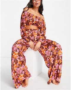 Пляжные брюки с цветочным принтом в стиле ретро от комплекта Asos design