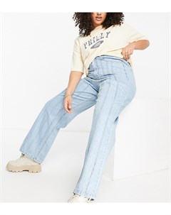 Прямые джинсы винтажного мужского кроя с завышенной талией и декоративными швами спереди Don't think twice plus