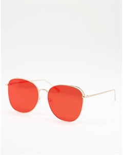 Большие солнцезащитные очки с красными стеклами Aj morgan