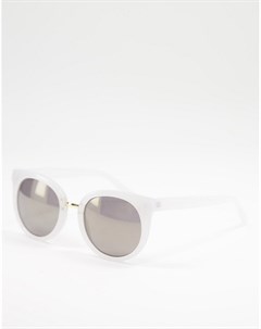 Круглые солнцезащитные очки в белой оправе Aj morgan