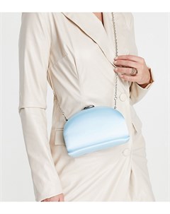 Эксклюзивная куполообразная сумка голубого цвета через плечо с цепочкой True decadence