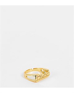 Позолоченное кольцо с регулируемым размером и надписью Gemini Близнецы Image gang