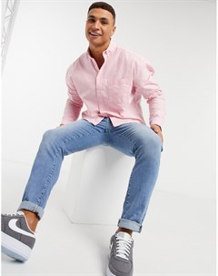 Розовая оксфордская oversized рубашка в стиле 90 х Asos design