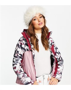 Лыжная куртка пудрово розового бордового цвета и с принтом Dare 2b
