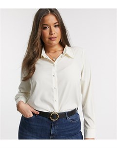Кремовая блузка с кружевной отделкой Vero moda curve