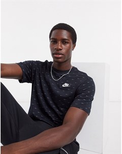 Черная футболка с логотипом галочкой Nike