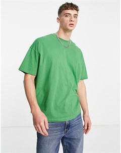 Зеленая oversized футболка из смесового органического материала с круглым вырезом Asos design