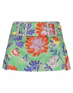 Жаккардовая юбка мини с цветочным узором Dolce&gabbana