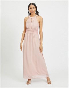 Розовое платье макси с американской проймой Bridesmaid Vila