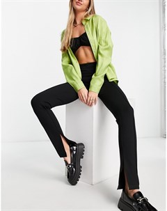 Черные брюки с разрезами и швами спереди от комплекта Aware Vero moda