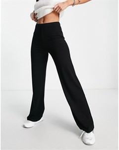 Базовые трикотажные брюки черного цвета с широкими штанинами Asos design