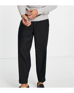 Черные строгие брюки в стиле oversized со складками New look