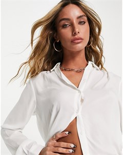 Классическая блузка из легкого материала белого цвета Selected