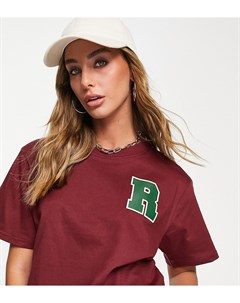 Укороченная футболка с короткими рукавами винтажного бордового цвета Russell athletic