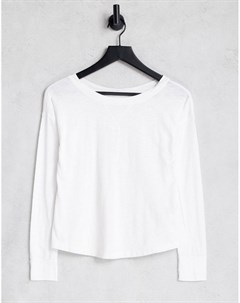Очень мягкая белая футболка с длинными рукавами Abercrombie & fitch