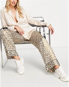 Широкие атласные брюки с леопардовым принтом от комплекта Y.a.s