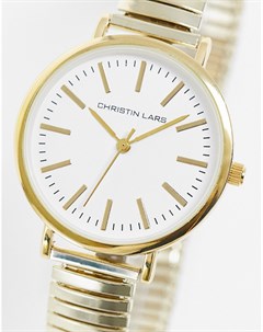 Золотистые женские часы с крупными звеньями на браслете Christian Lars Christin lars