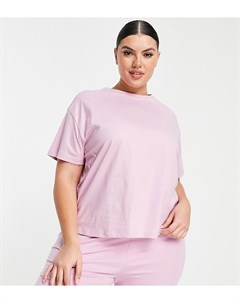 Розовая пижамная футболка из органического хлопка от комбинируемого комплекта ASOS DESIGN Curve Выби Asos curve
