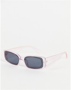 Узкие солнцезащитные очки в прямоугольной розовой оправе Aj morgan