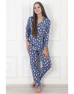 Жен пижама Мишки Синий р 50 Оптима трикотаж