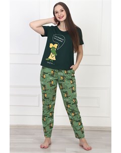 Жен пижама Крокодильчики Хаки р 52 Оптима трикотаж
