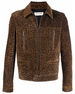 Куртка с леопардовым принтом Saint laurent
