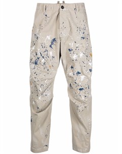 Укороченные брюки с эффектом разбрызганной краски Dsquared2