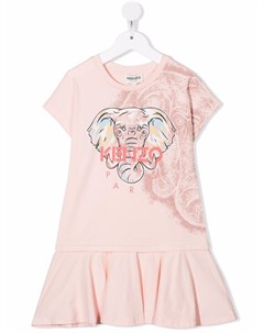 Платье из органического хлопка с логотипом Kenzo kids