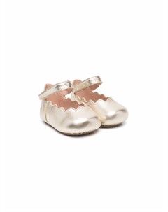 Балетки с эффектом металлик Chloé kids