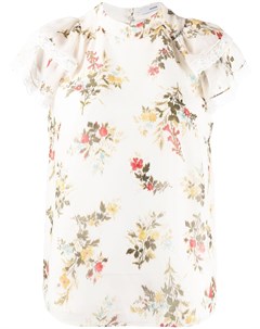 Шелковая блузка с цветочным принтом Erdem