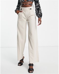 Бледно серые брюки с пуговицами и широкими штанинами Jdy