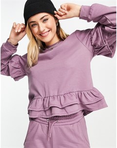 Сумеречно фиолетовый свитер с оборками по краю от комплекта Influence