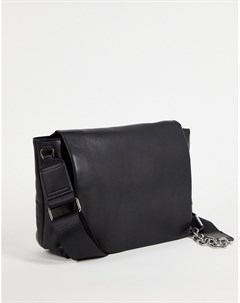 Черная стеганая сумка через плечо с цепочкой Asos design