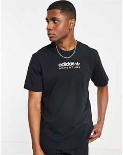 Черная футболка с принтом пейзажа на спине Adventure Adidas originals
