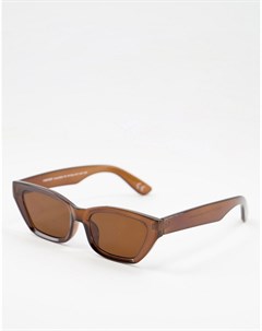 Коричневые солнцезащитные очки кошачий глаз с коричневыми линзами Asos design