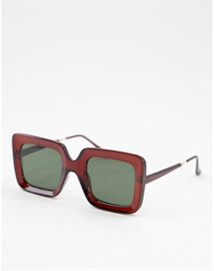 Солнцезащитные очки в полупрозрачной оправе коричневого цвета в стиле 70 х из переработанных материа Asos design