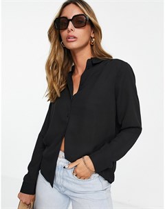 Классическая свободная блузка черного цвета Selected