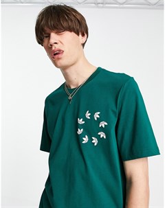 Зеленая футболка с крупным логотипом adicolor Adidas originals
