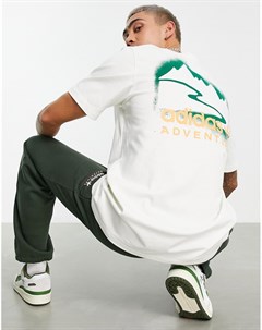 Белая футболка с принтом пейзажа на спине Adventure Adidas originals