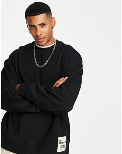 Черный oversized свитшот с текстильной нашивкой Berlin Topman