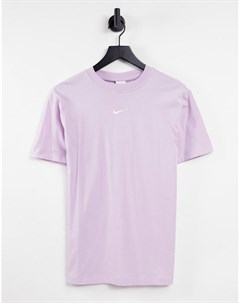 Сиреневая футболка бойфренда с маленьким логотипом галочкой Nike