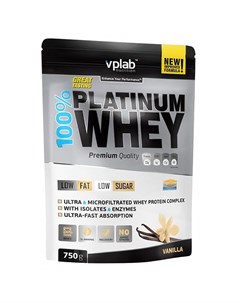 Сывороточный протеин 100 Platinum Whey вкус Ваниль 750 гр VPLab Vplab nutrition