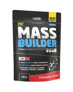 Гейнер Mass Builder вкус Клубника и йогурт 1 2 кг VPLab Vplab nutrition